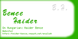 bence haider business card